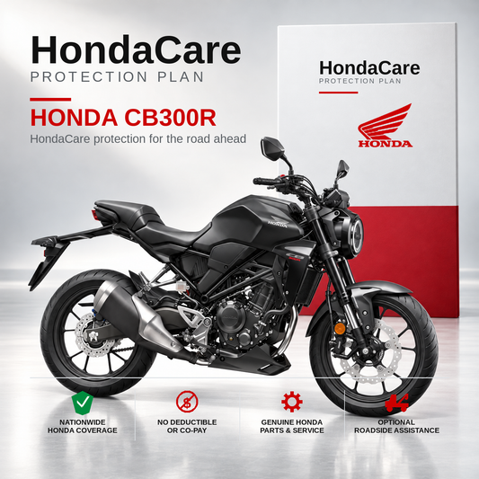 Honda CB300R HondaCare Protection Plan benefits and coverage information