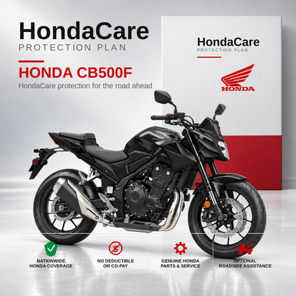 Honda CB500F HondaCare Protection Plan benefits and coverage information