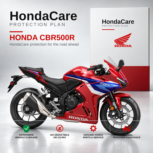 Honda CBR500R HondaCare Protection Plan benefits and coverage information