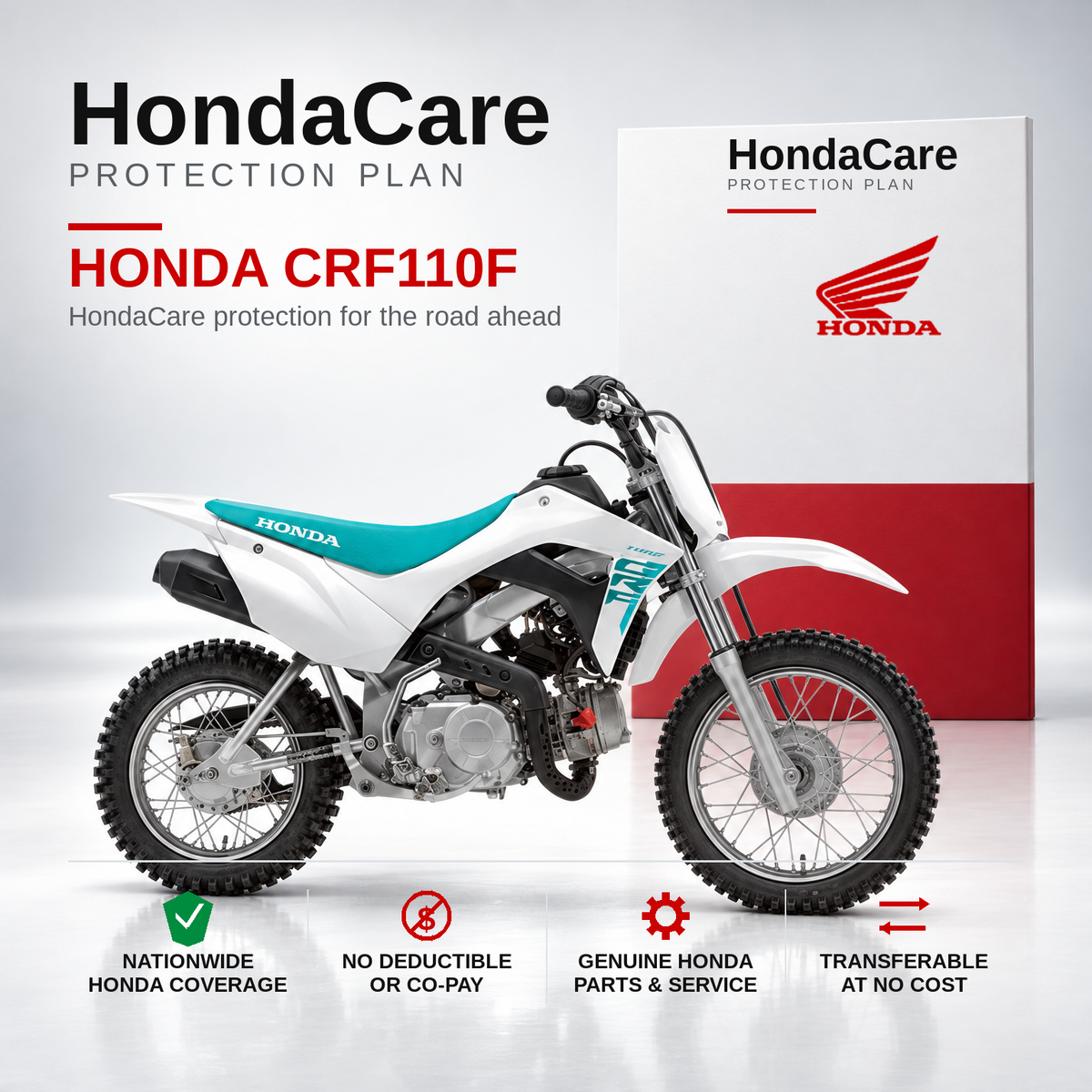 Honda CRF110F HondaCare Protection Plan benefits and coverage information