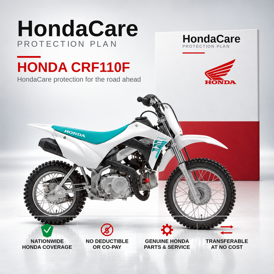 Honda CRF110F HondaCare Protection Plan benefits and coverage information