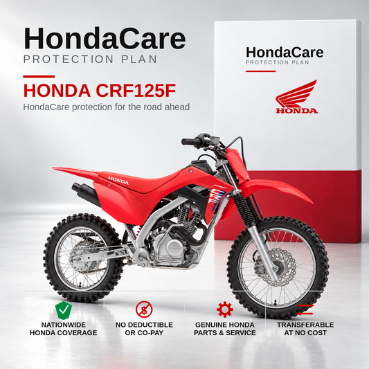 Honda CRF125F HondaCare Protection Plan benefits and coverage information