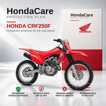 Honda CRF250F HondaCare Protection Plan benefits and coverage information