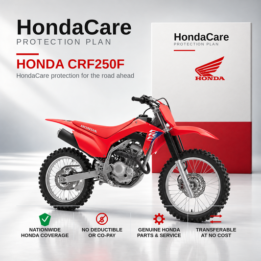 Honda CRF250F HondaCare Protection Plan benefits and coverage information