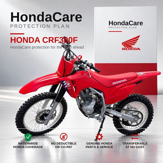 Honda CRF300F HondaCare Protection Plan benefits and coverage information