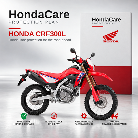Honda CRF300L HondaCare Protection Plan benefits and coverage information