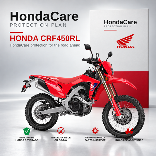 Honda CRF450RL HondaCare Protection Plan benefits and coverage information