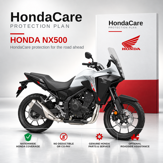 Honda NX500 HondaCare Protection Plan benefits and coverage information