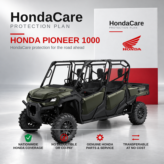 Honda Pioneer 1000 HondaCare Protection Plan benefits and coverage information