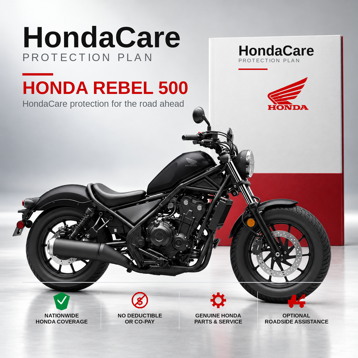 Honda Rebel 500 HondaCare Protection Plan benefits and coverage information