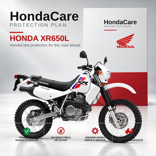 Honda XR650L HondaCare Protection Plan benefits and coverage information